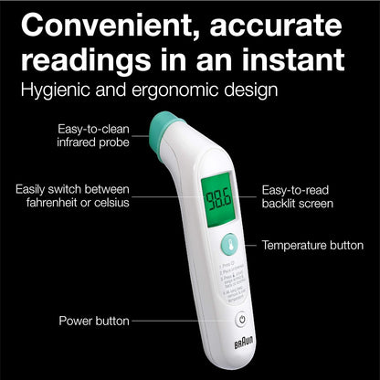 Braun TempleSwipe Digital Thermometer with Color-Coded Temperature Guidance - Temporal Thermometer for Adults, Babies, Toddlers & Kids Gsupps Australia
