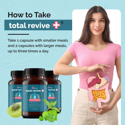 UpWellness Total Revive+ Digestive Enzymes - Broad-Spectrum Enzymes for Digestive Health - Supports Gut Health and Nutrient Absorption UpWellness