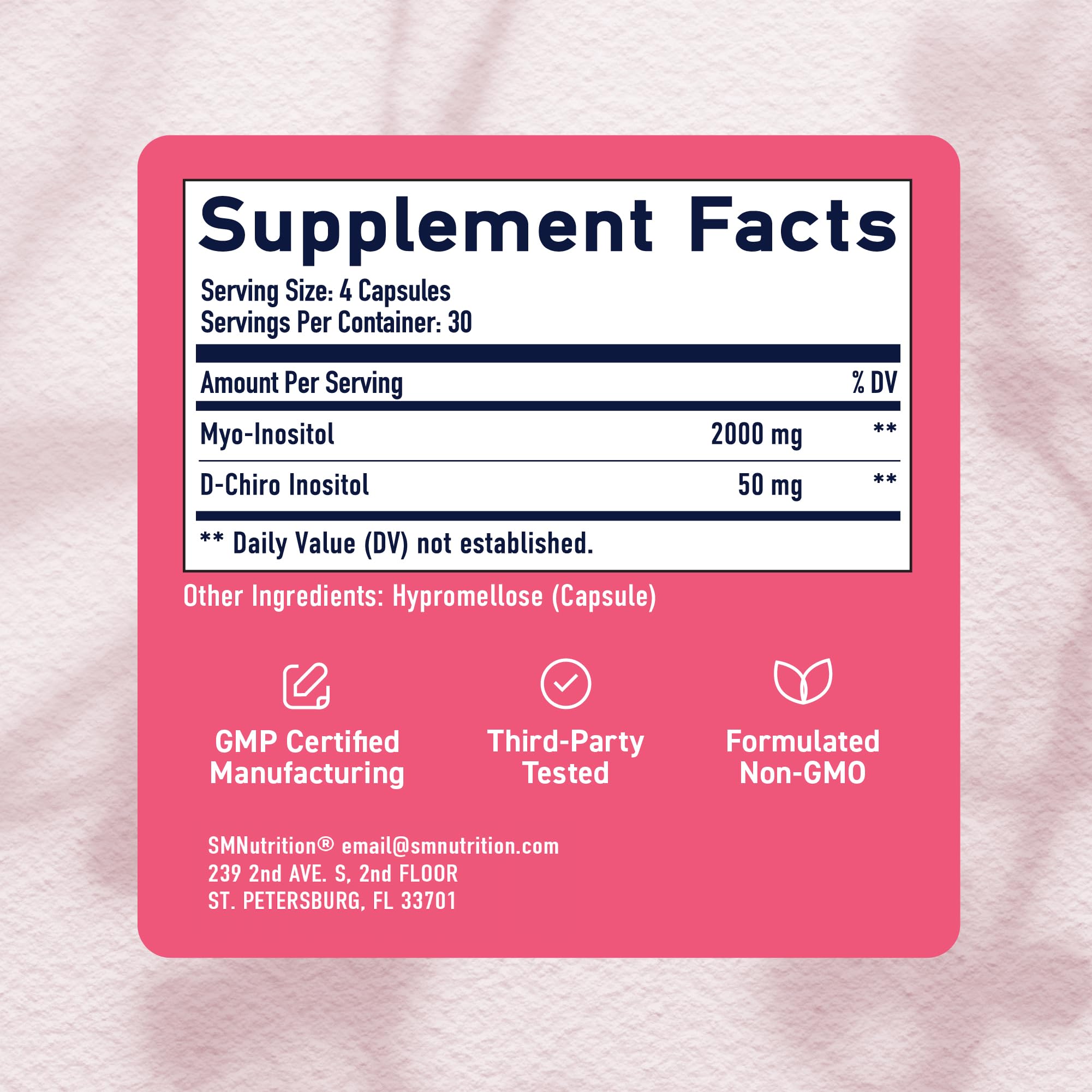 Myo-Inositol & D-Chiro Inositol for Hormone Balance for Women | Fertility, Ovarian Health & Cycle Support | Ideal 40:1 Ratio, Myoinositol 2000mg & D Chiro 50mg | Ovarian Support Vitamins | 120 Ct. SMNutrition buy australia supplements