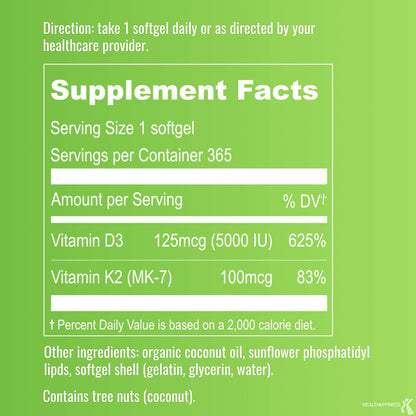 UpNourish Liposomal D3 & K2 MK-7, Advanced Absorption for Optimal Bone and Immun