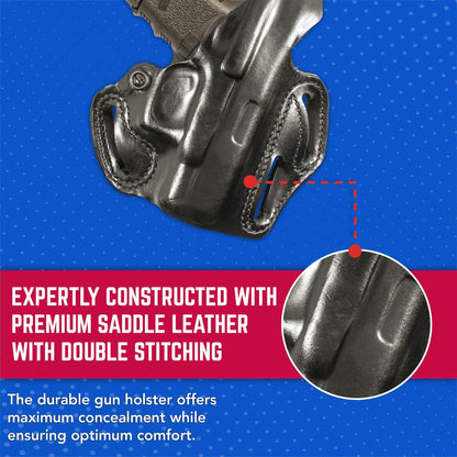 DeSantis Thumb Break Scabbard - OWB Gun Holster for Men and Women, Leather Belt Slide Holster for Pistols, Exact Molding, Secure and Highly Concealable OWB Carry Gsupps Australia