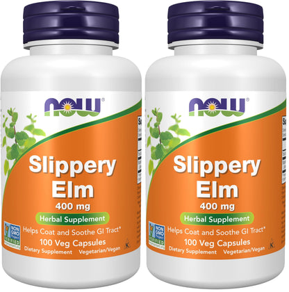 Now Foods Slippery Elm, 100 Caps 400 mg Gsupps Australia