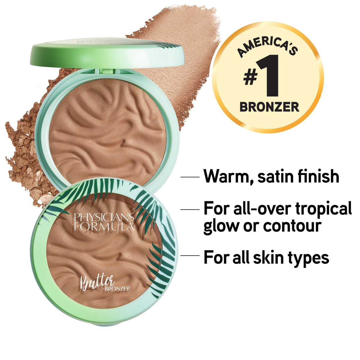 Physicians Formula Murumuru Butter Bronzer, Moisturizing, Nourishing Blend for Silky All-Day Luminous Glow, Dermatologist Tested, Hypoallergenic, Cruelty-Free -Bronzer Physicians Formula
