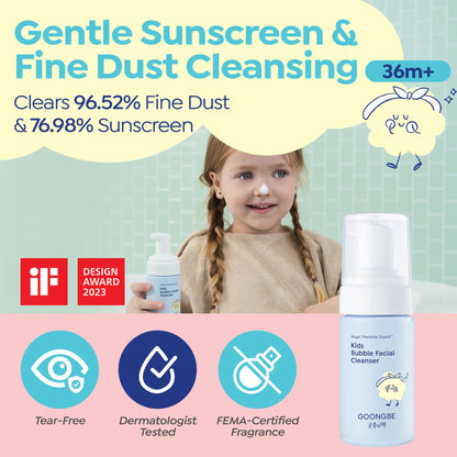 GOONGBE Kids Bubble Face Wash, Tear-Free Foam for Sensitive Skin 3.38 fl oz GOONGBE