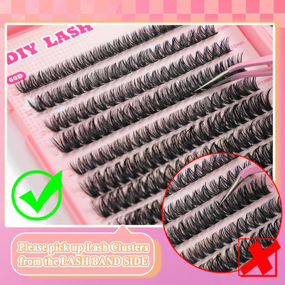 Lash Clusters Kit D Curl Natural Wispy Eyelashes Clusters Lashes Extensions ISTGIFT