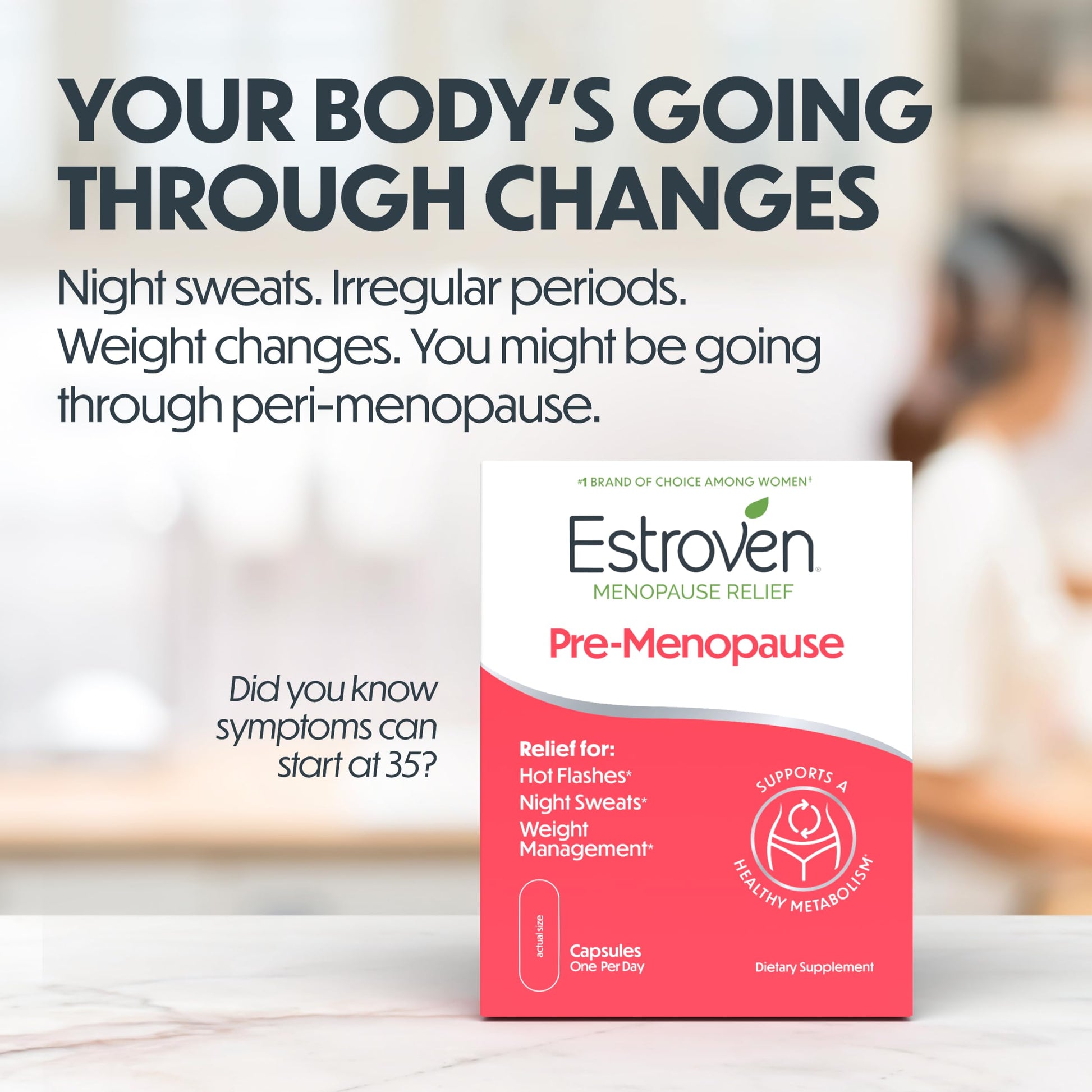 Estroven Pre-Menopause Relief, 30 Ct., Clinically Proven Ingredients, Provides Menopause Relief plus Night Sweats & Hot Flash Relief, Drug-Free or Estrogen Free Estroven buy australia supplements