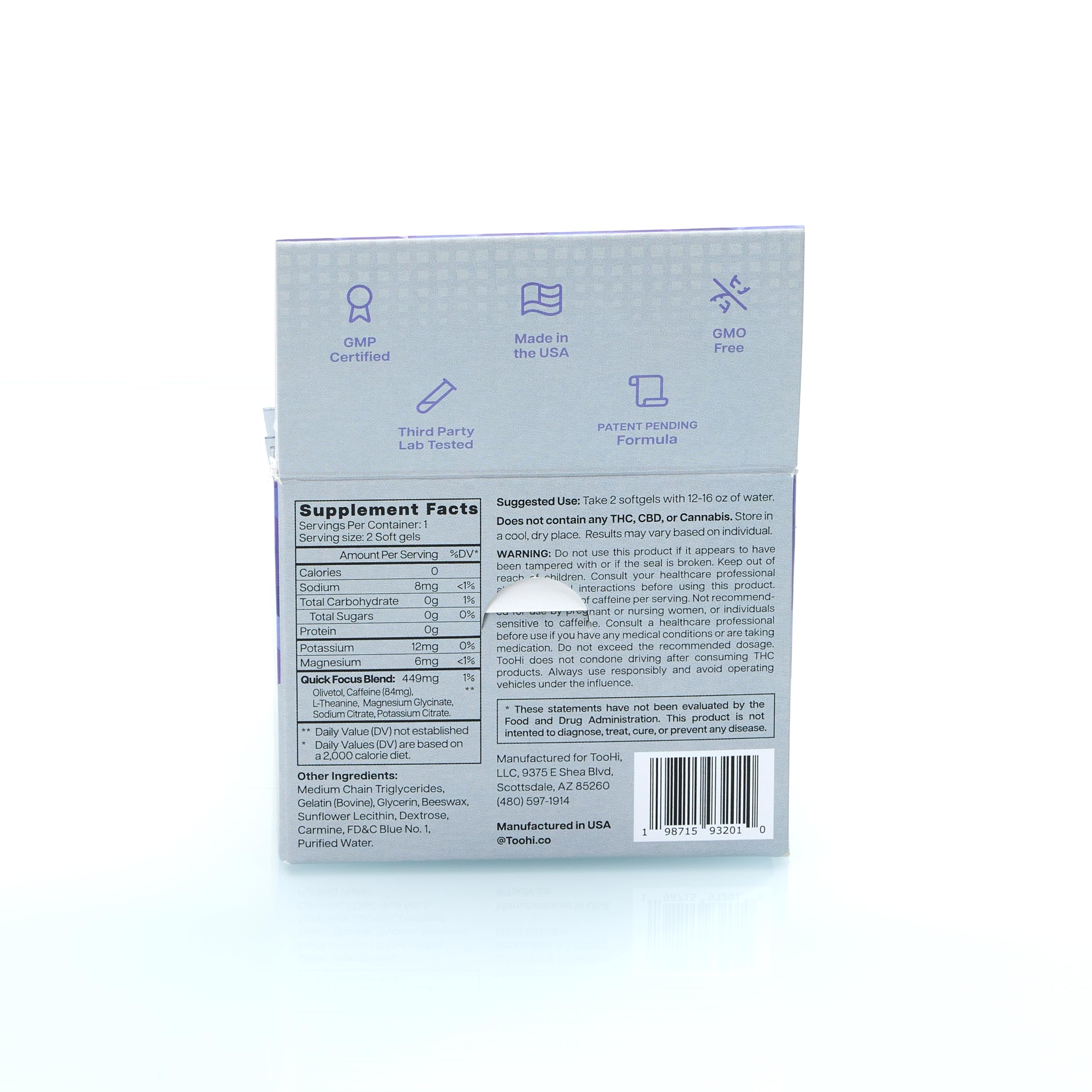TooHi Reset Softgels - Proprietary Blend with Additional Caffeine (84mg), L-Theanine & Electrolytes | Patent Pending - 10 Doses TooHi buy australia supplements