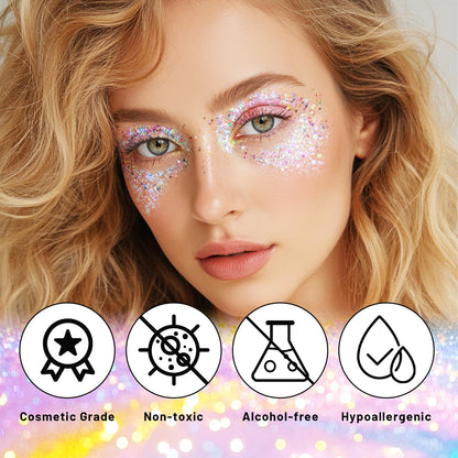 DAGEDA Dazzle White Body Glitter Stick, Hair Sparkly Face Glitter Makeup DAGEDA