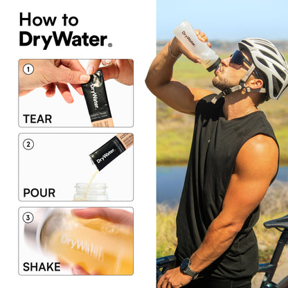 DryWater Electrolyte Powder Packets, Peach Mango - Hydration Packets Drink Mix with Zero Added Sugar for Rehydration & Energy - 6 Key Electrolytes DryWater