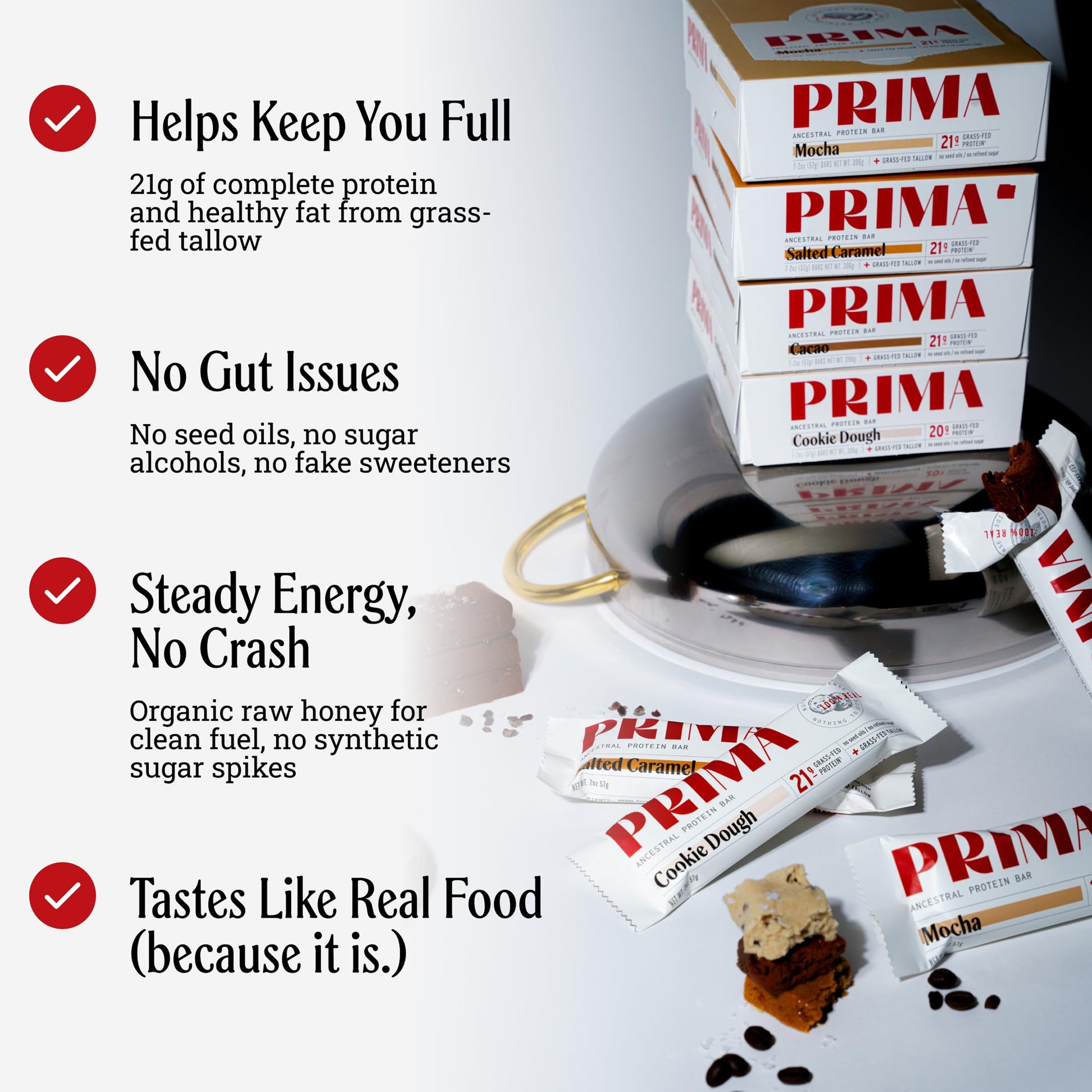 PRIMA Cookie Dough Protein Bar | 21g Grass Fed Whey and Collagen | No Seed Oils, No Preservatives, Raw Honey Sweetened | 7 Pack PRIMA ANCESTRAL PROTEIN BAR buy australia supplements