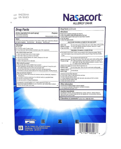 Nasacort Allergy 24 Hour, 0.57 Fluid Ounce, ApMpGI 4 Pack (120 Sprays/Pack) Gsupps Australia