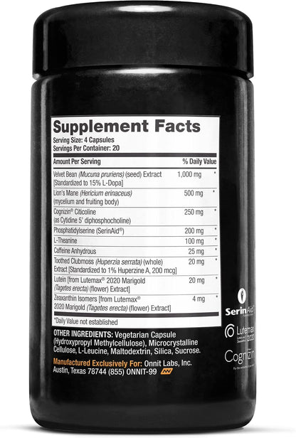 ONNIT Cognitive Performance Bundle: Alpha Brain Nootropic Capsules (90 Count) + Alpha Brain Black Label Capsules (80 Count), IGEN Non-GMO Tested Focus, Mental Clarity & Alertness, Pack of 2