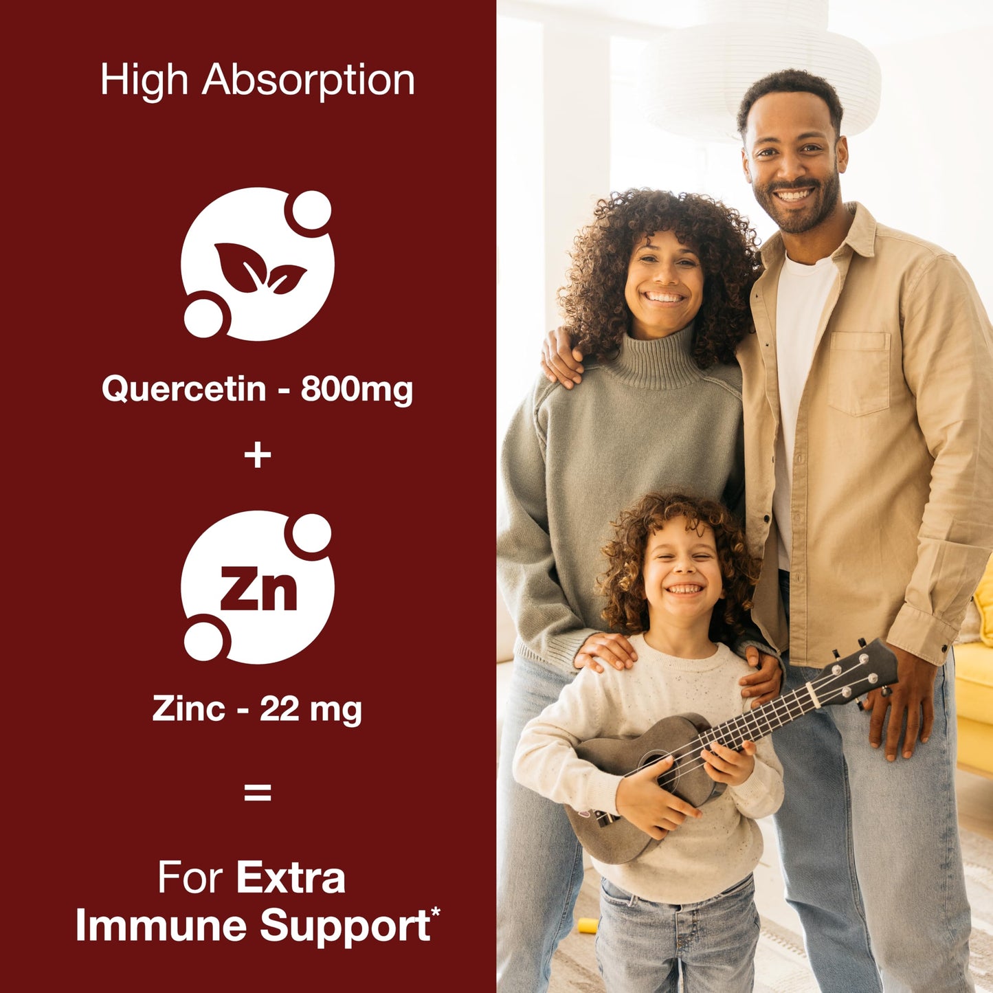 Sandhu's Zinc Quercetin 120 Vegetarian Capsules (Pack of 1) | High Absorption Zink Supplements for Immunity and Seasonal Allergy | Antioxidant Immune Support Sandhu's
