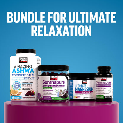 Force Factor Ultimate Magnesium Supplement, 330mg Magnesium Glycinate & Magnesium Citrate, Like Magnesium Gummies, Support Calm, Relaxation, Force Factor
