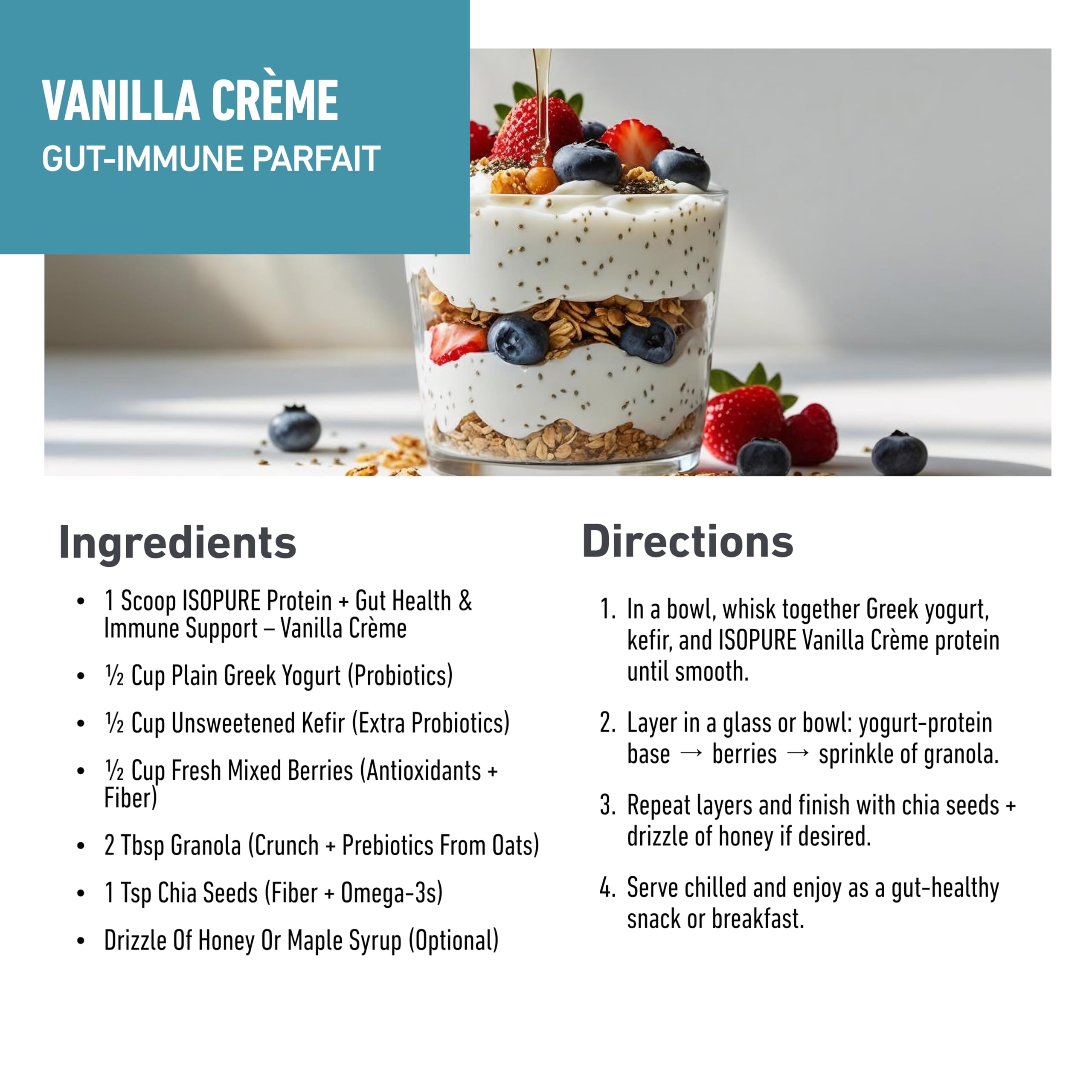 Isopure Protein + Gut Health & Immune Support Powder, Vanilla Crème, 25g Whey Protein with Prebiotics & Vitamins, 12 Servings (Pack of 1) Isopure buy australia supplements