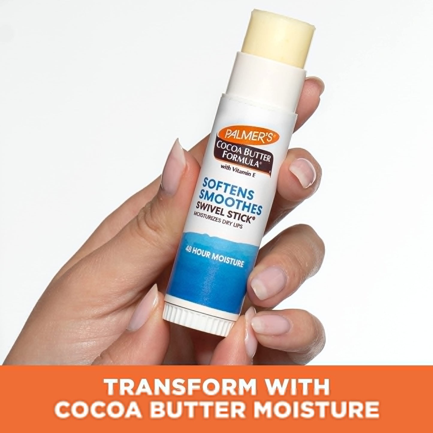 Palmer's Cocoa Butter Formula Moisturizing Swivel Stick with Vitamin E, Lip Balm for Valentine's Day, Face & Body Moisturizer Stick Palmer's