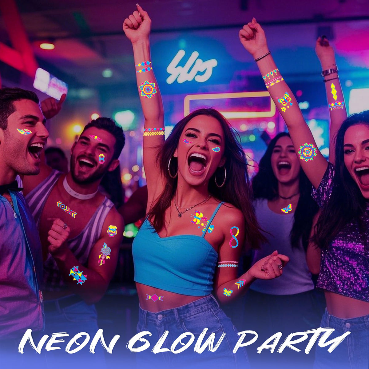 TATUWST Glow in the Dark Tattoos 172 PCS Glow in the Dark Party Supplies TATUWST