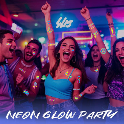 TATUWST Glow in the Dark Tattoos 172 PCS Glow in the Dark Party Supplies TATUWST