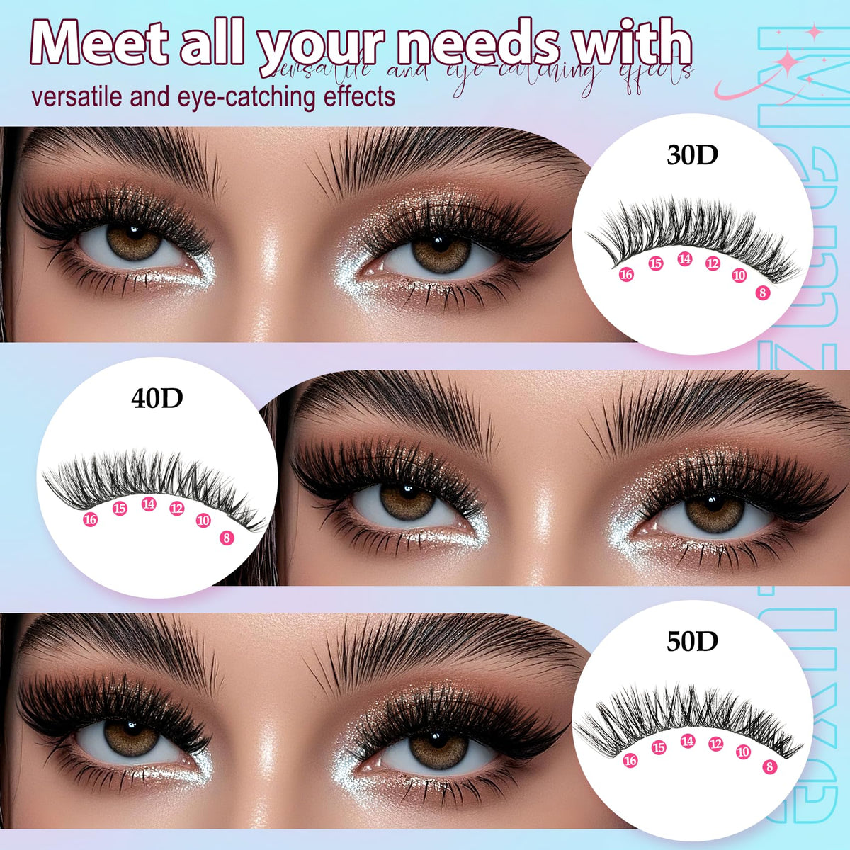 Lash Clusters Kit 708Pcs Individual Cluster Lash Extensions Kit 30D+40D+50D+60D+80D+100D Wispy Eyelash Clusters with Lash Bond and Seal and Tweezers 10-16mm 6 Styles Mix Lashes Clusters Kit Mamzy Luxe