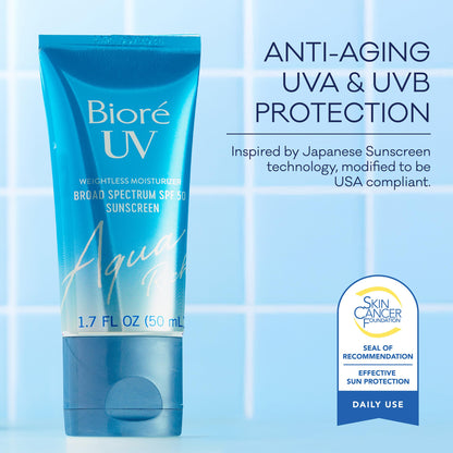 Biore UV Aqua Rich Moisturizer SPF 50 Facial Sunscreen, 1.7 fl oz Bioré