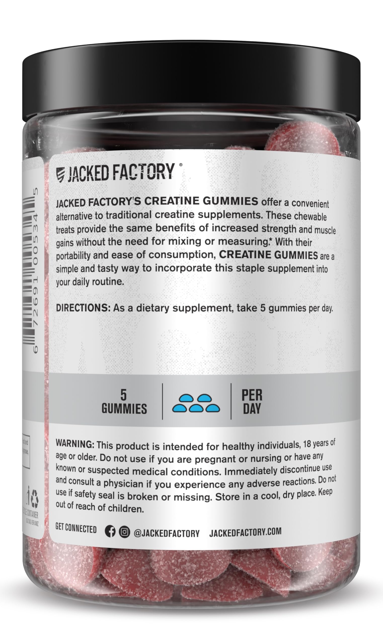 Jacked Factory Creatine Gummies 5g Daily Dose (1g per Gummy) - Creatine Gummy for Men and Women, Vegan-Friendly, Travel-Friendly, Third-Party Tested - 150 Gummies, Blue Raspberry Jacked Factory buy australia supplements