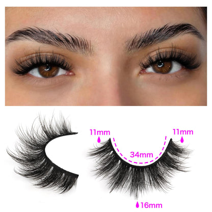 14 Pairs Wispy Mink Lashes False Eye Lashes Natural Look 5D Volume 16mm Fake Eyelashes Pack by TNFVLONEINS TNFVLONEINS
