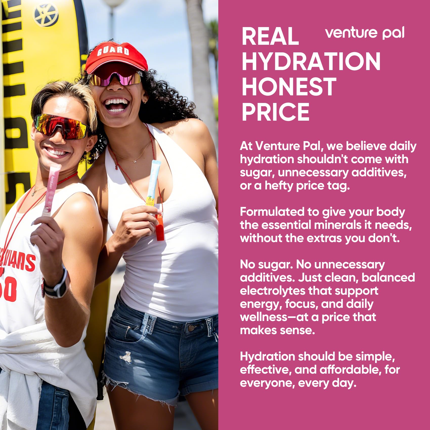 Venture Pal Sugar Free Electrolyte Powder Packets - Liquid Daily IV Hydration Packets | Electrolytes Drink Mix with 5 Vitamins & 7 Electrolytes | Keto Friendly | Non-GMO | Certified Vegan | 16 Sticks Venture Pal buy australia supplements