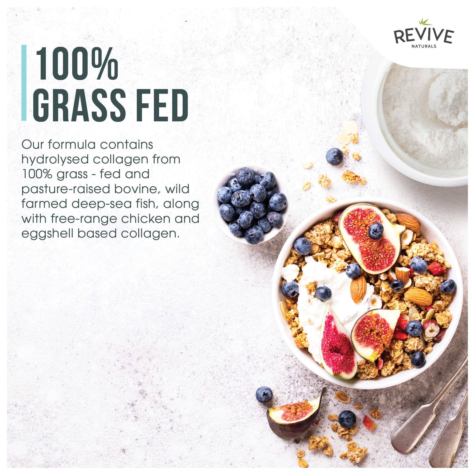 Vanilla Multi Collagen Protein Powder - 400g - Unsweetened - 5 Types of Collagen Peptides Revive Naturals buy australia supplements
