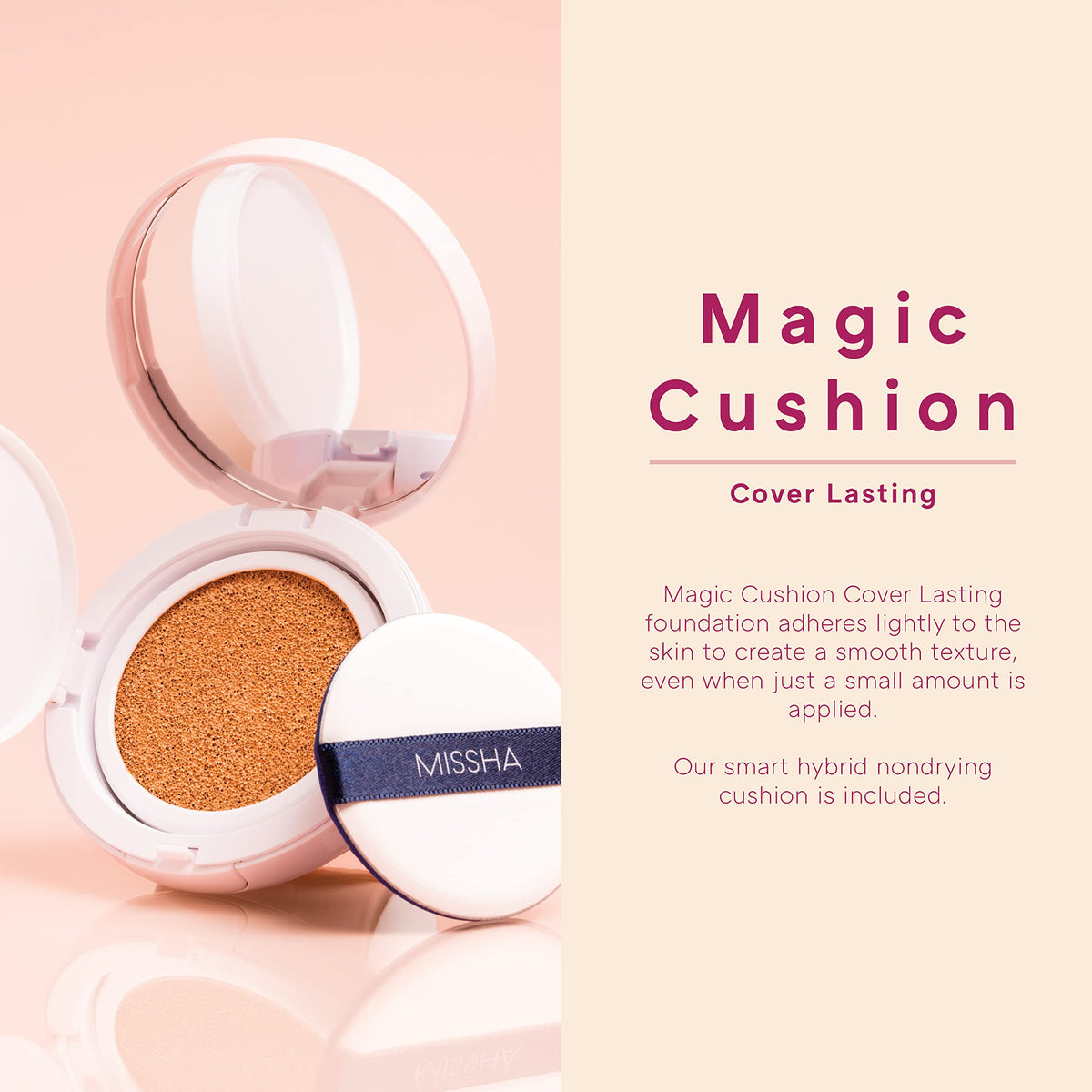 MISSHA Magic Cushion Foundation No.23 Natural Beige, Dewy Coverage MISSHA
