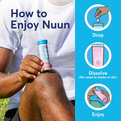 Nuun Zero Sugar Hydration Electrolyte Tablets - Magnesium, Calcium, Potassium, Chloride & Sodium, Light & Delicious Fruit Flavors, No Sugar, Gluten Free, Vegan Nuun
