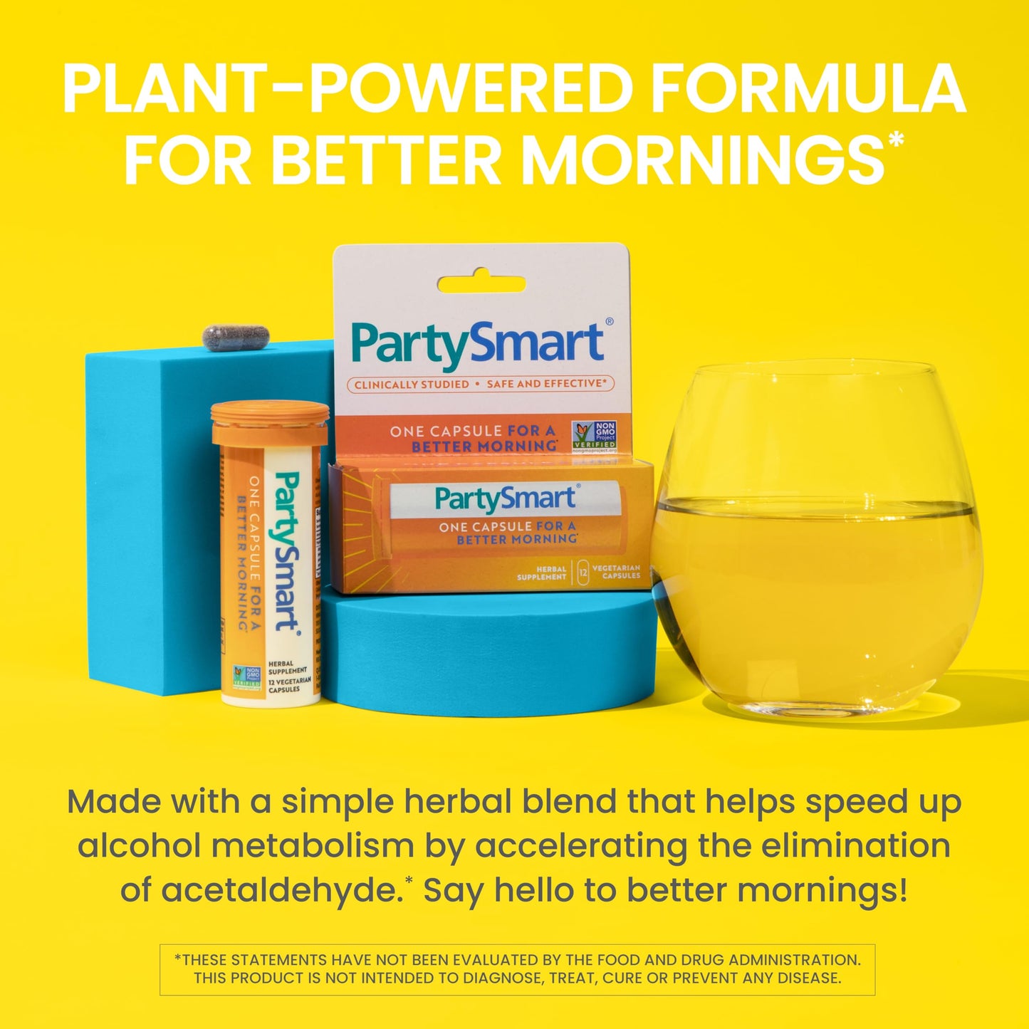 Himalaya PartySmart, 12 Capsule Tube - Alcohol Breakdown Liver Support for a Better Morning After Drinking - Plant Based, Vegan, Non-GMO Himalaya
