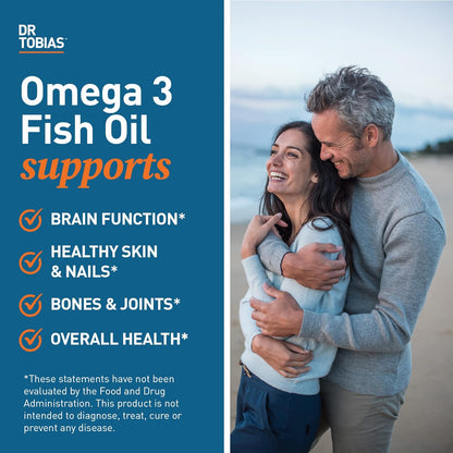 Dr. Tobias Omega 3 Fish Oil and Vitamin D-3 Promotes Overall Health - 3 Month Supply