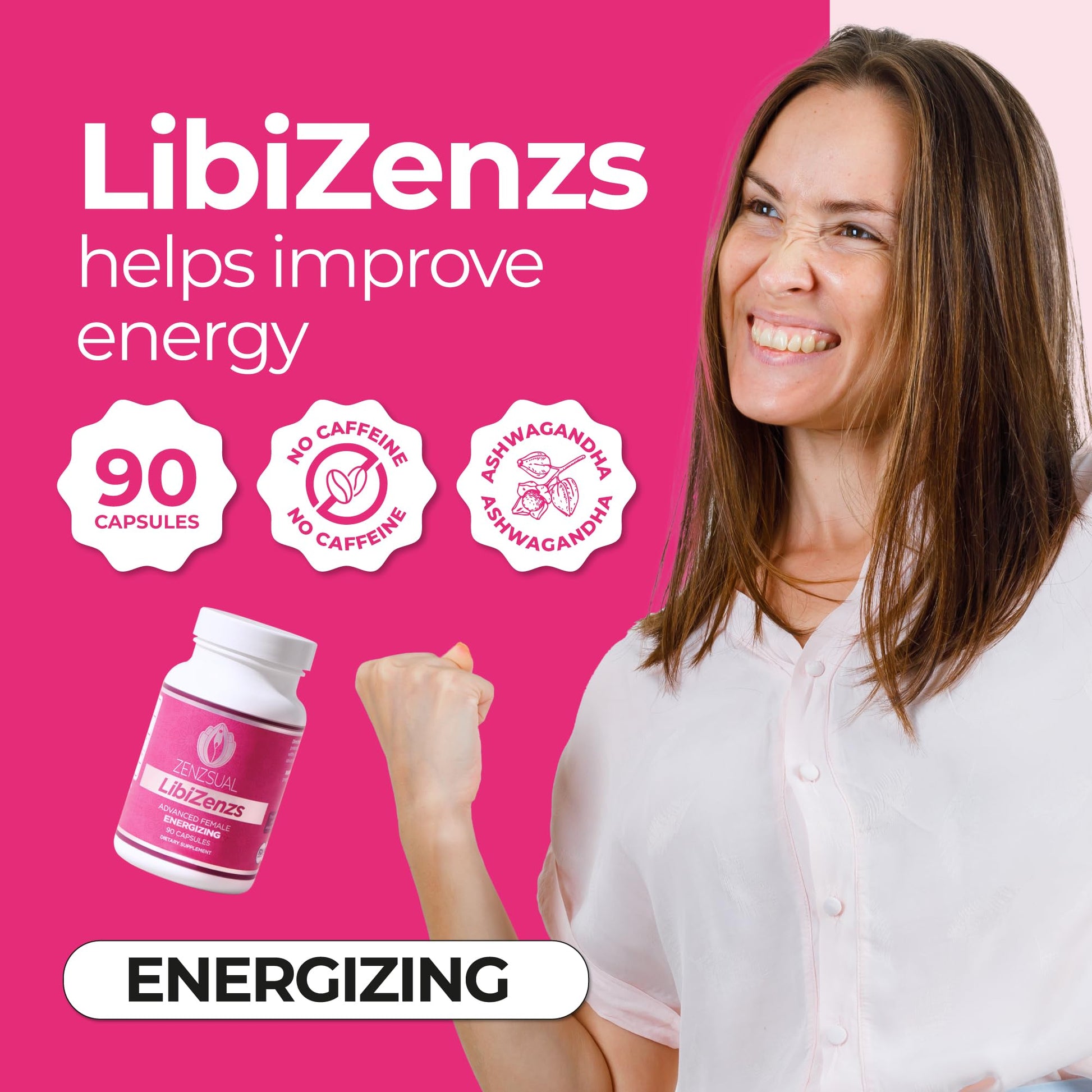 ZENZSUAL Libizenzs – Plant-Based Energy Support Supplement for Women – Caffeine-Free with Maca Root, Ashwagandha & Ginseng – Supports Daily Stamina, Focus & Well-Being – 90 Vegan Capsules ZENZSUAL buy australia supplements