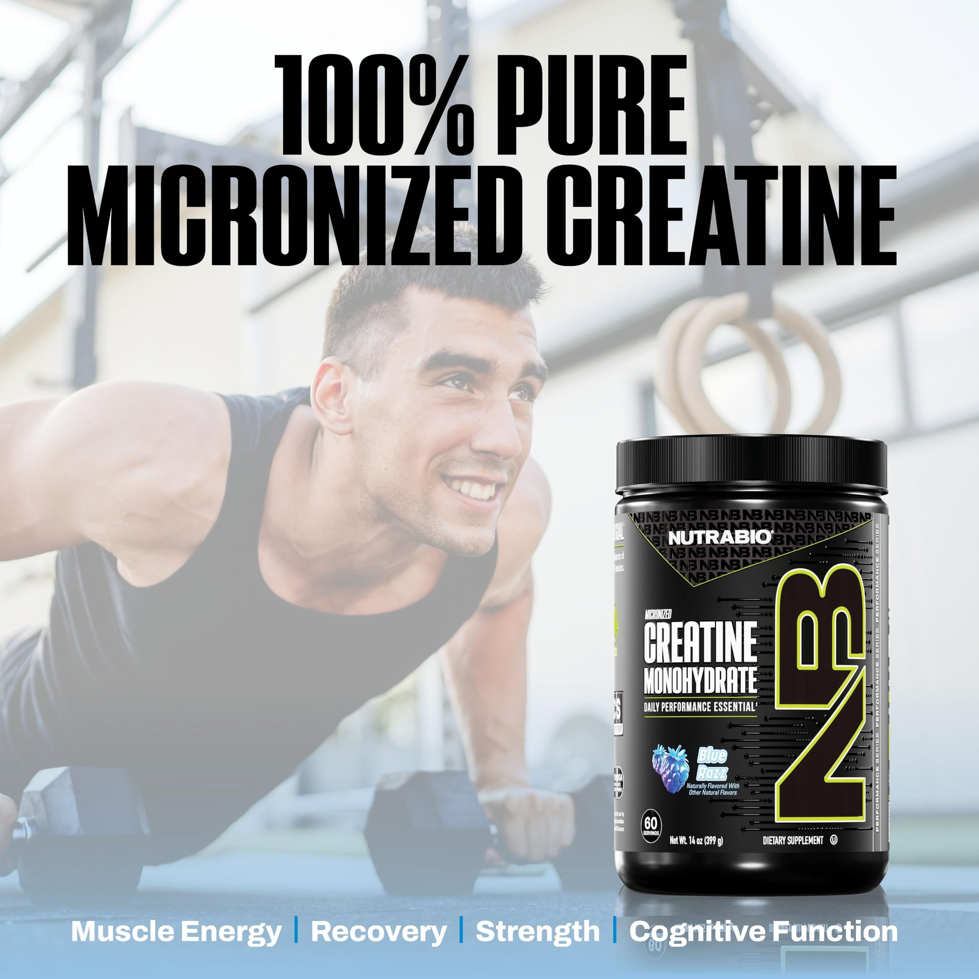 NutraBio Pure Micronized Creatine Monohydrate Powder Supplement, Blue Razz (300 g) - Supports Bulk Muscle Energy, Recovery, and Strength - HPLC Tested Creatine Powder Supplement for Men and Women NutraBio buy australia supplements