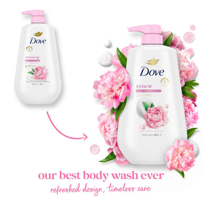 Dove 24hr Renew Lotion Body Wash MicroMoisture, Peony & Rose Oil, 30.6 oz Dove