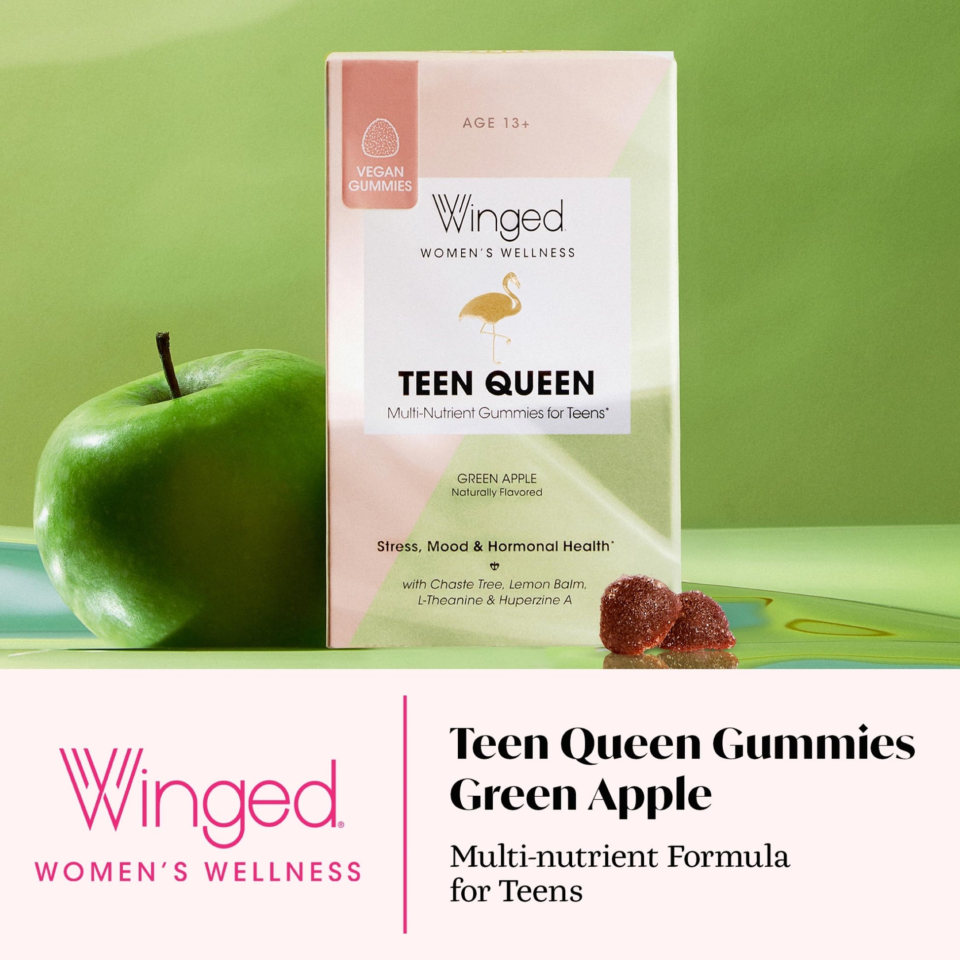 Winged Wellness Multivitamin Gummies for Teen Girls - Teen Vitamins for Mood & Hormonal Health - Vegan Gummy Supplement with Chaste Tree, Lemon Balm, L-Theanine, Probiotics & Biotin - 50 Gummies Winged Wellness buy australia supplements