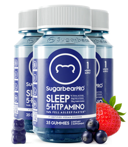 SugarBearPro Sleep Gummy 2 Month Supply, Extra Strength Melatonin 6mg, for Men & Women, Vegan Vitamin B6, L-Theanine, 5 HTP, Valerian, Sleep Aid for Adults & Teens, Certified Kosher
