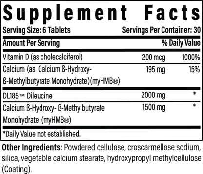 Advanced Bionutritionals Advanced Muscle Plus – Muscle Supplement with Peptide DL185™ (Dileucine) & MyHMB® – Workout Recovery, Amino Acids & HMB Tablets for Men & Women – 30 Servings