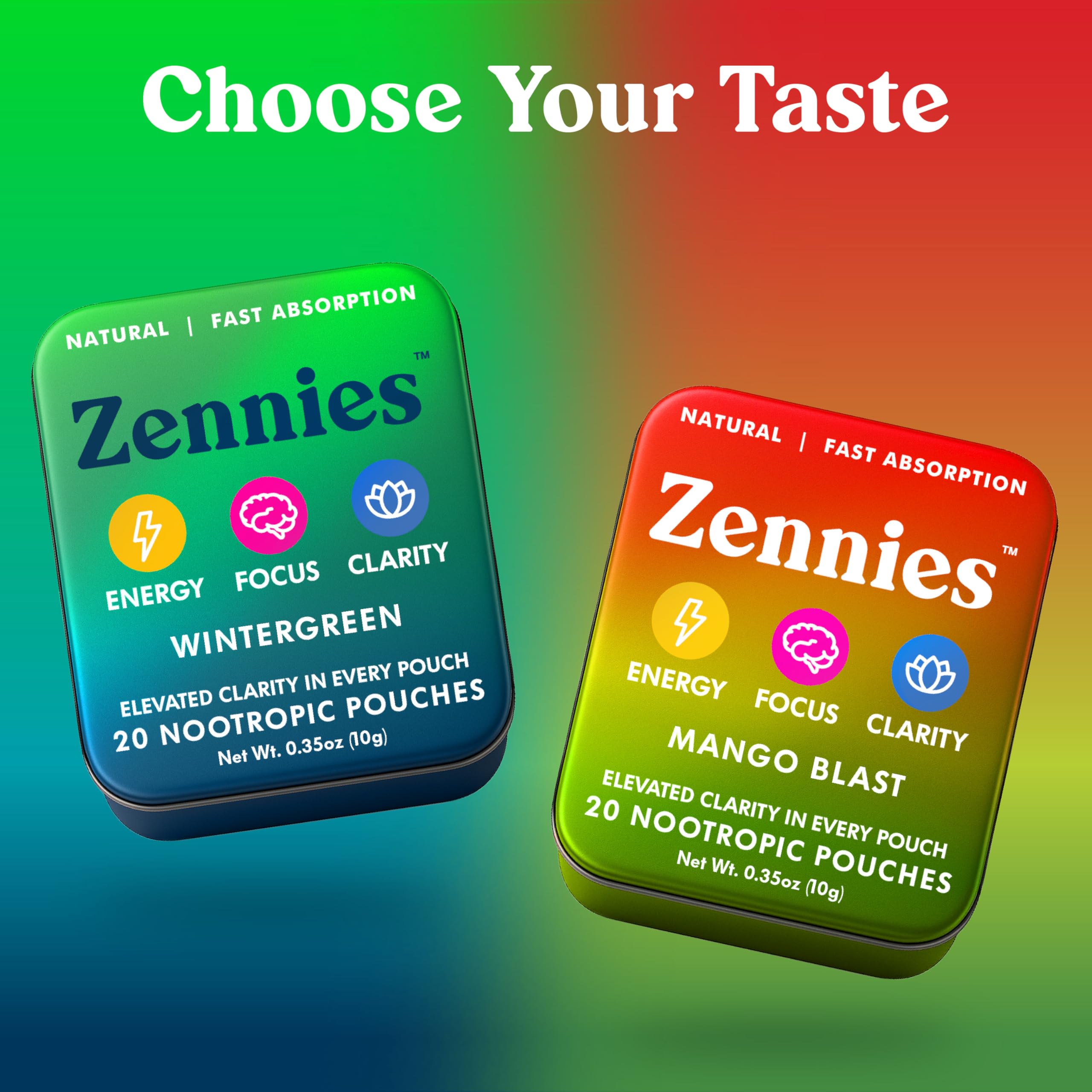 Zennies Caffeine Nootropic Pouches with Alpha GPC, L-Tyrosine & L-Theanine, Lion's Mane, Cordyceps, Reishi - Nicotine Free, No Sugar or Artificial Sweeteners Nootropic Energy Pouches, Wintergreen 1 PK Parrox buy australia supplements