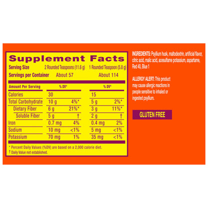 Metamucil, 4-in-1 Fiber Supplement, Psyllium Husk Powder, Sugar-Free Powder, Berry Flavored Drink, 114 Servings Metamucil