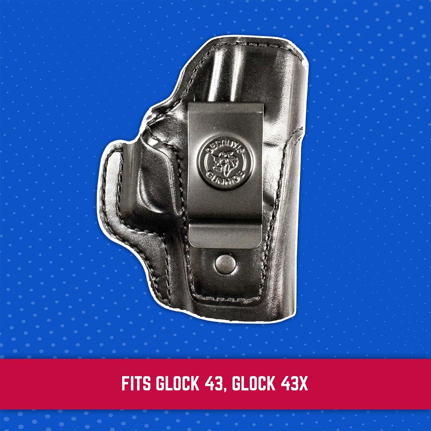 DeSantis Inside Heat IWB Holster - Concealed Carry Gun Holster, Leather Holster IWB for Pistols, Compatible with the GLOCK 43, 43X - Right Hand Draw, Black Gsupps Australia