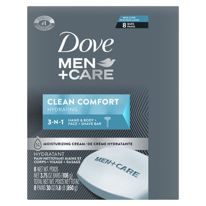 Dove Men Body and Face Bar To Clean and Hydrate Skin 8 Bars 3.75 oz DOVE MEN + CARE