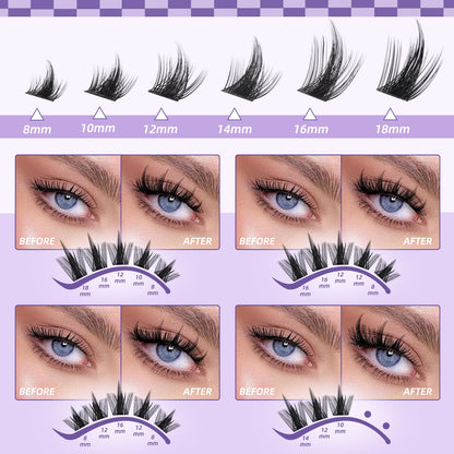 B&Q Manga Lash Clusters Kit DIY 8-18mm Reusable Eyelash Clusters Kit B&Qaugen