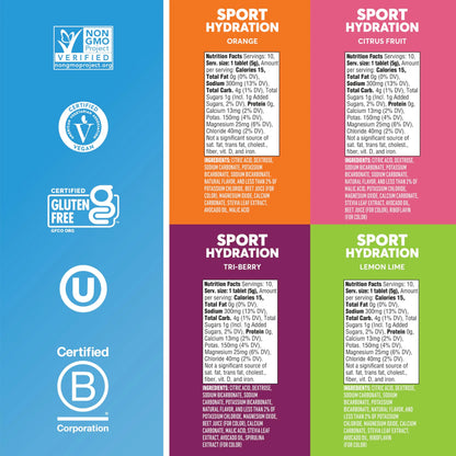 Nuun Sport Electrolyte Tablets with Magnesium, Calcium, Potassium, Chloride & Sodium, Gluten Free & Vegan, Mixed Flavors, 4 Pack (40 Servings Total) Nuun