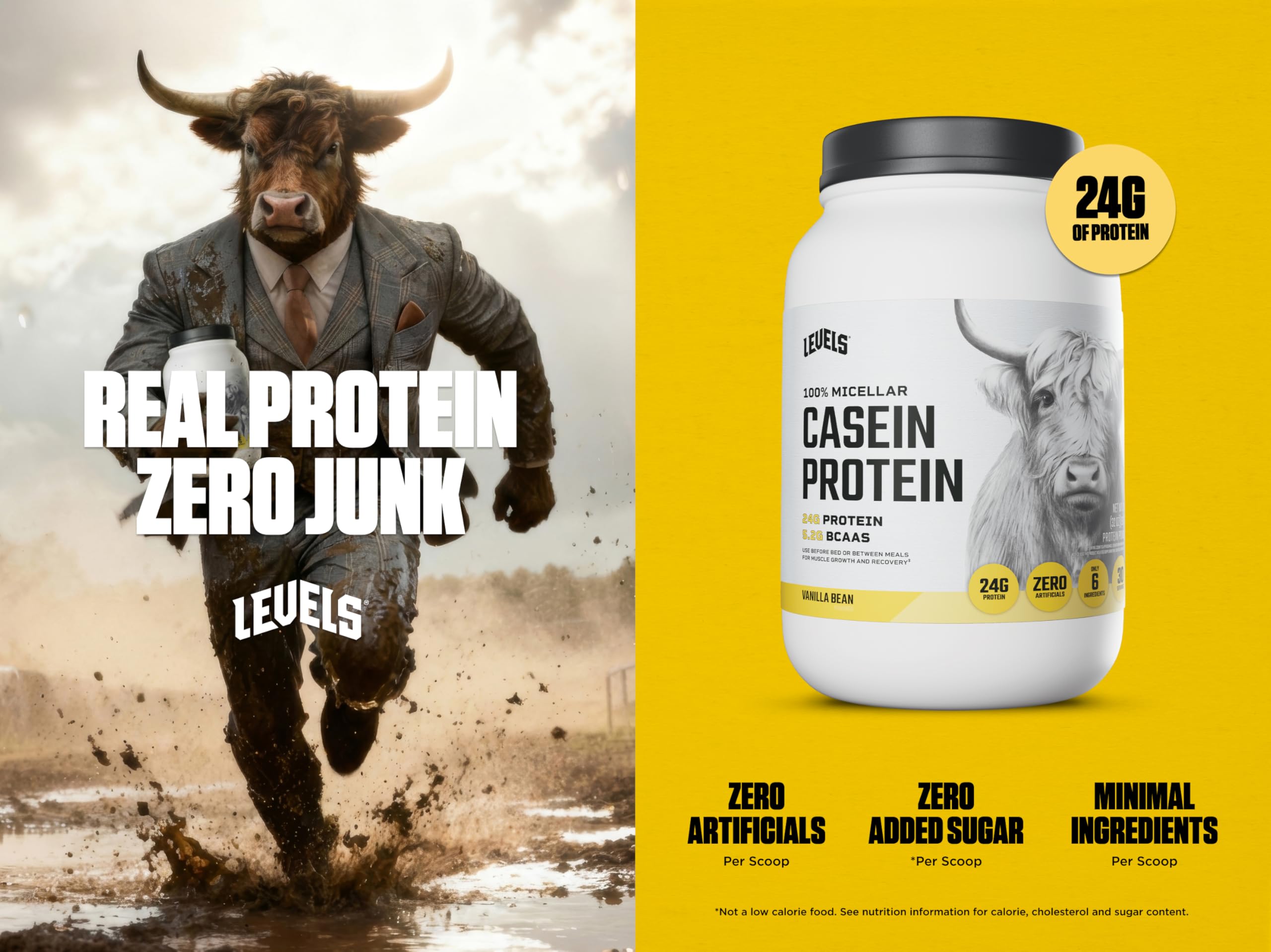 Levels 100% Micellar Casein Protein, Hormone Free, Vanilla Bean, 2LB Levels Nutrition buy australia supplements
