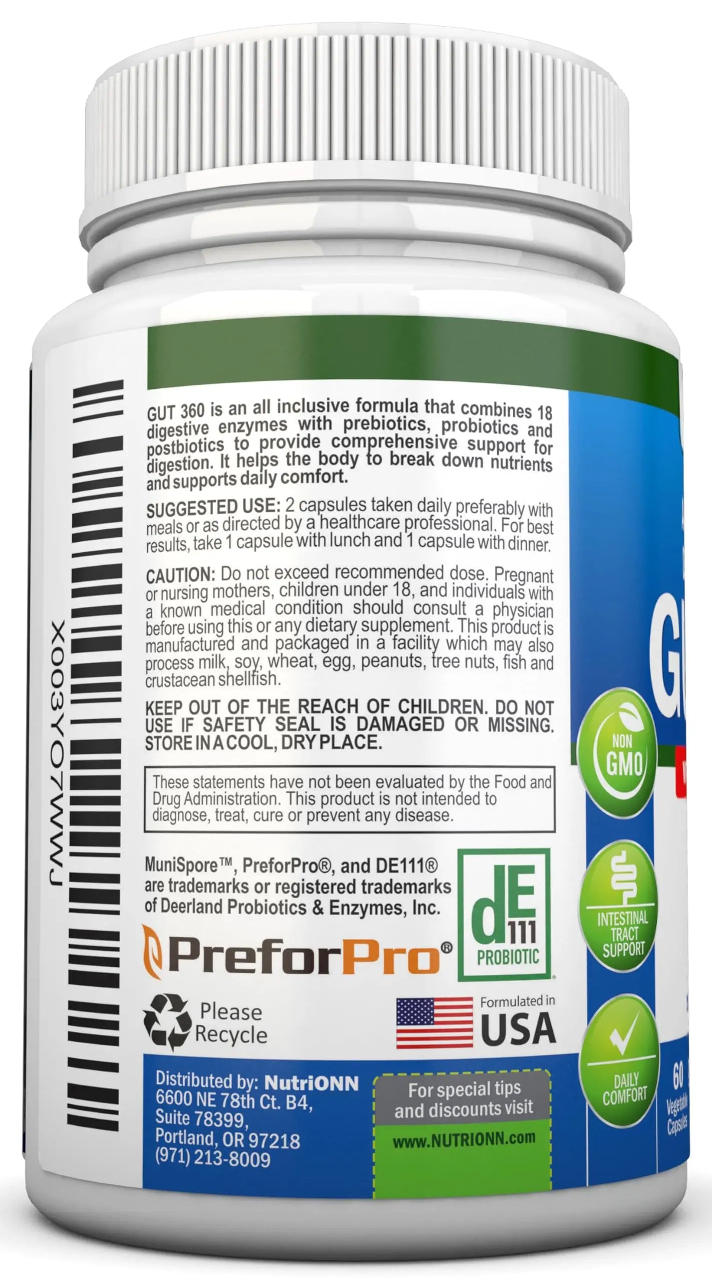 4-in-1 Probiotics, Prebiotics & Postbiotics with 18 Digestive Enzymes for Women & Men - Complete Gut & Digestive Support Supplement - Bloating Relief and Enzymes for Digestion - Non GMO - Vegan NutriONN buy australia supplements
