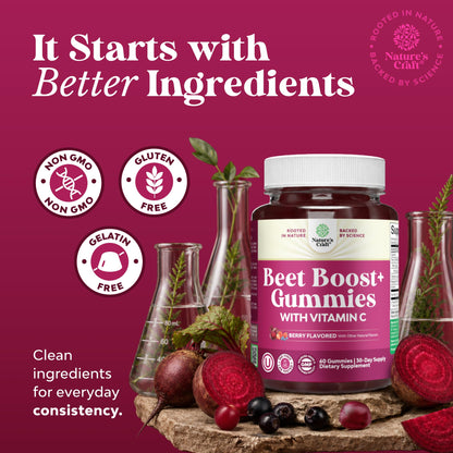 Flow Boosting Beet Root Gummies - Invigorating Beet Gummies for Adults Nitric Oxide Energy & Heart Health Support with Grapeseed Pomegranate & Vitamin B12 - Vegan Non-GMO & Gluten Free - 60 Count Gsupps Australia