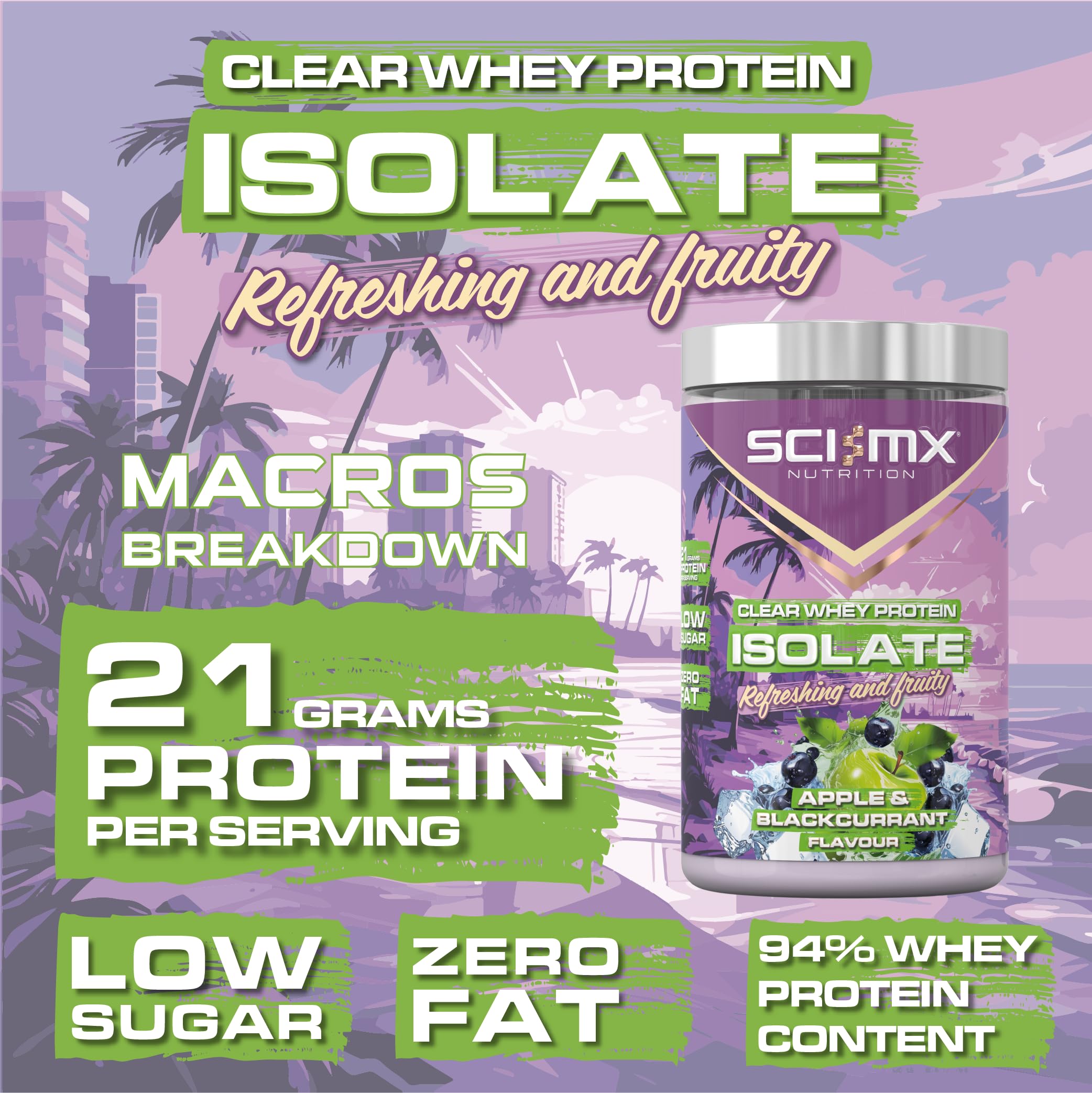 SCI-MX Clear Whey Isolate Protein - Apple and Blackcurrant Flavour - Lean Potein Formula for Muscle Growth SCI-MX buy australia supplements