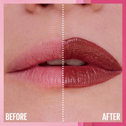 MAYBELLINE Serum Lipstick, Hydrating Lip Makeup with 8HRs of Lip Plumping Moisture with Hyaluronic Acid + Oil Blend, Wild Card (Midtone Red Matte) MAYBELLINE