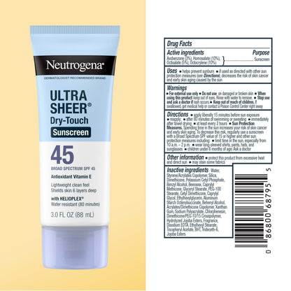Neutrogena Ultra Sheer Dry Touch Sunscreen Lotion SPF 45, 2 x 3 fl. oz Neutrogena